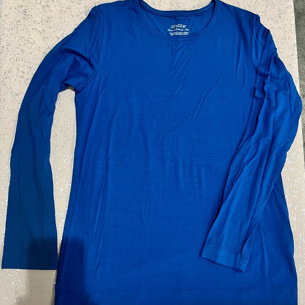 Chico's Vibrant Blue Long Sleeve Top